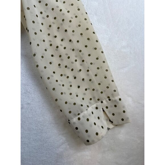 Club Monaco Womens Dress Pleated Polka Dot 3/4 Sleeves Ivory Sheer Dress Size S - Picture 13 of 15